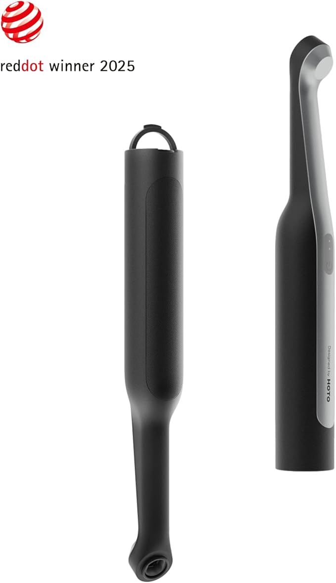 HOTO Wand™ Cordless Spin Scrubber, Electric Rechargeble Grout Cleaning Brush, IPX7 Waterproof Bathroom Scrubber, 12 Replaceable Brush Heads Version Power Scrubber for Grout, Tiles, Corners, Crevices