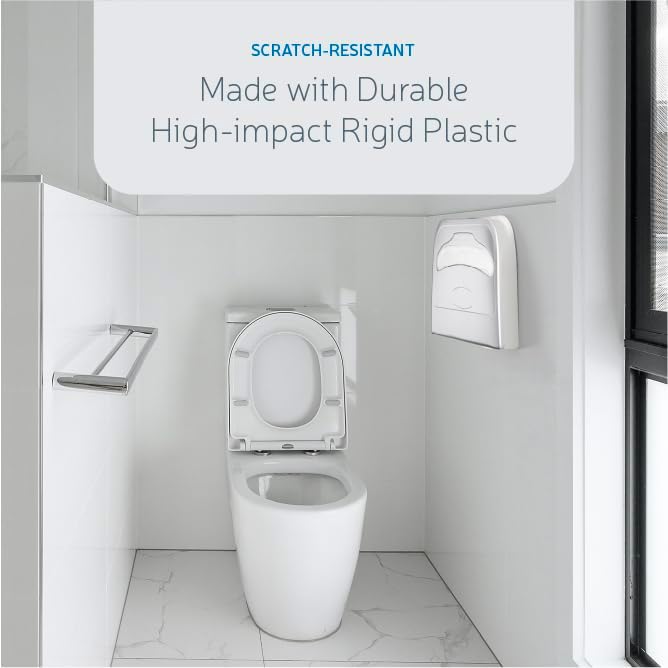 EZbrnd Wall Mount Half-Fold Toilet Seat Cover Dispenser for Commercial/Washroom/Office, Seat Cover Paper Sold Separately, Spray Silver, 3100S-EZ