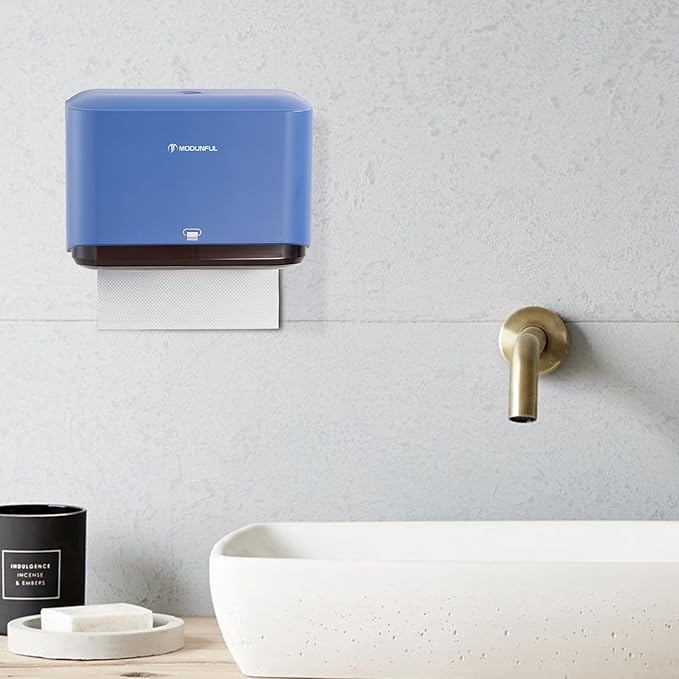 Paper Towel Dispenser Wall Mount - Adhesive Paper Wowel Holder for Bathroom Compact, Touchless Hand Towel Dispenser for Kitchen 200 Sheet