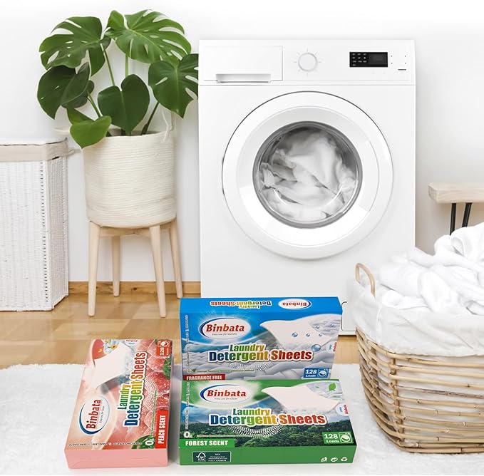 Laundry Detergent Sheets - Up To 128 Loads, Hypoallergenic, Eco-Friendly Forest Scent, Biodegradable, Plastic Free, Liquidless Laundry Sheets Suitable for Sensitive Skin