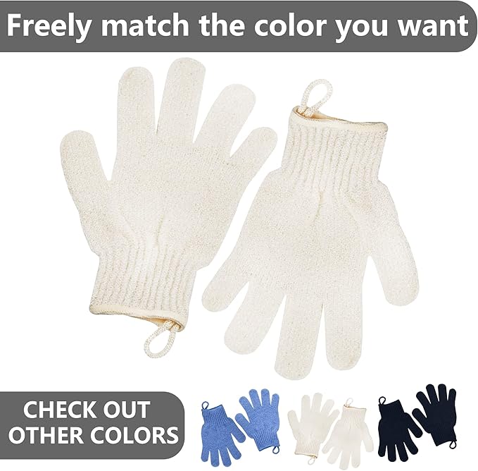 Exfoliating Glove - Body Scrub For Smooth And Soft Skin - Body Exfoliator For Ingrown Hair Dead Skin Remover And Itchy And Flaky Skin - Scrubber Shower Accessories For Women And Men 1 Pair Glove