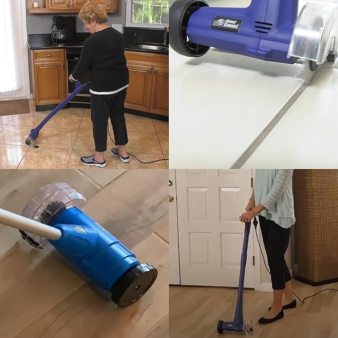 Electric Stand-Up Lightweight Grout Cleaning Machine – Easy-to-Use Tile Grout Cleaner for Deep Cleaning Kitchen Floors, Bathrooms & Tile Surfaces | Powerful Electric Floor Scrubber Tool (Original)