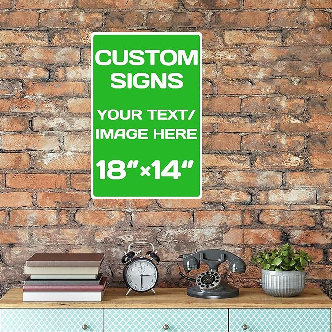 Personalized Aluminum Weatherproof Metal Signs - Multiple Sizes, Custom Text & Picture, Hazard, Garden, Custom Door Signs