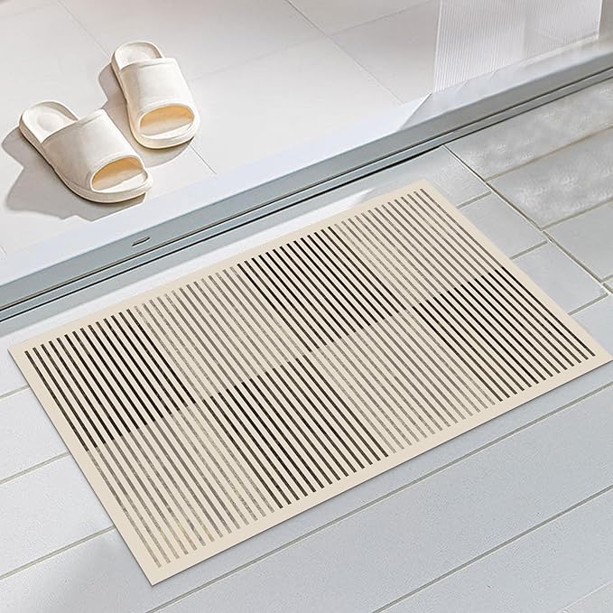 Ultra Thin Door Mat Indoor Entrance, 1/10 in Thin Door Mats for Inside Entry, Non-Slip Rubber Backing Washable Doormat, Fade Resistant, Absorbent, Low Profile Dirt Trapper, 30"X17"