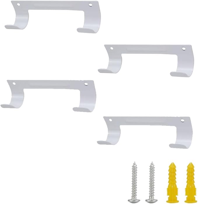 Ironing Board Hanger Wall Mount Ironing Board Holder Organizer Wall Rack for Laundry Rooms Storage Rack Hanging Shelf Hanger (White-4 PCS)