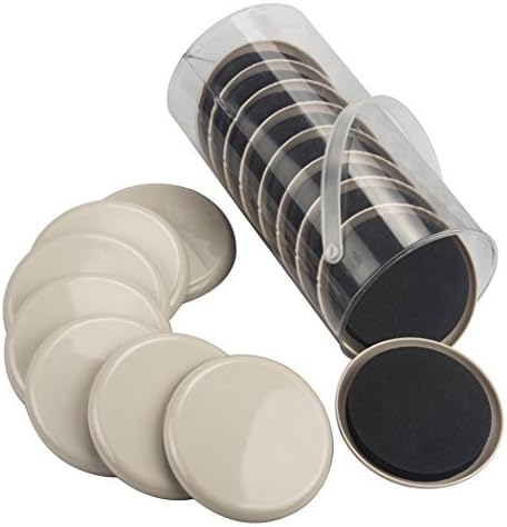 Ezprotekt 3.5 inch Reusable Furniture Movers Sliders for Carpet, 16 Pcs Round Furniture Moving Pads for Heavy Table Desk Bed Sofa Fridge Couch Cabinet, Move Items Quickly and Easily (Beige)