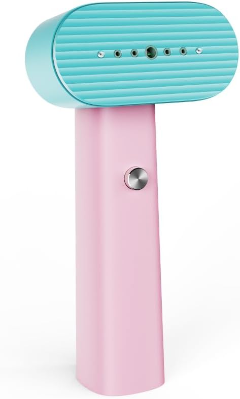 G6 2-in-1 Portable Steamer for Clothes and Iron for Clothes, Just 0.7lbs Lightly, 10 Minutes of Continuous Steam, 900W Light Steamer for travel and home (pink)
