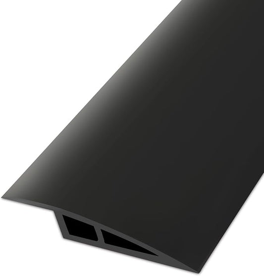 Vinyl Door Threshold Flooring Transition Strip Self Adhesive Carpet Edging Strip for Laminate Doorway Edge Threshold from 3/5" to 4/5" (Black, 3.3 Ft)