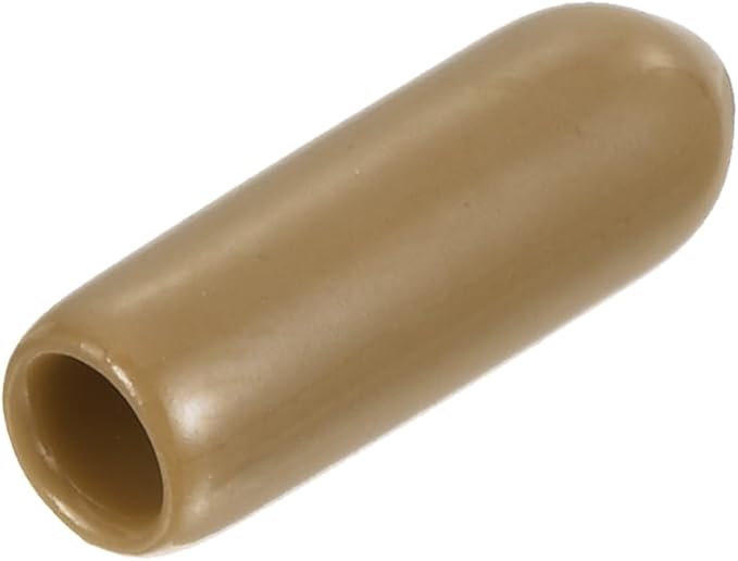 uxcell 20pcs Rubber End Caps 3.5mm(1/8") ID Vinyl PVC Round Tube Bolt Cap Cover Screw Thread Protectors Light Brown