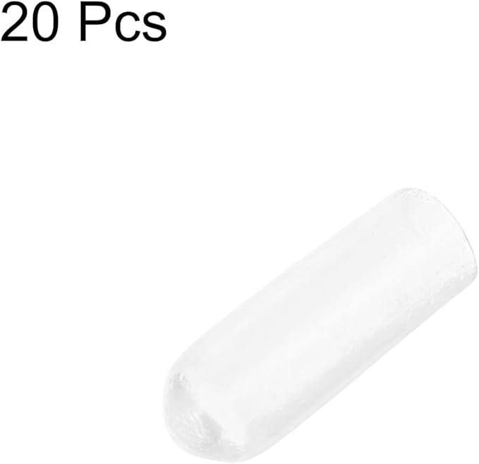 uxcell 20pcs Rubber End Caps 5.5mm ID Vinyl Round Tube Bolt Cap Cover Thread Protectors Clear