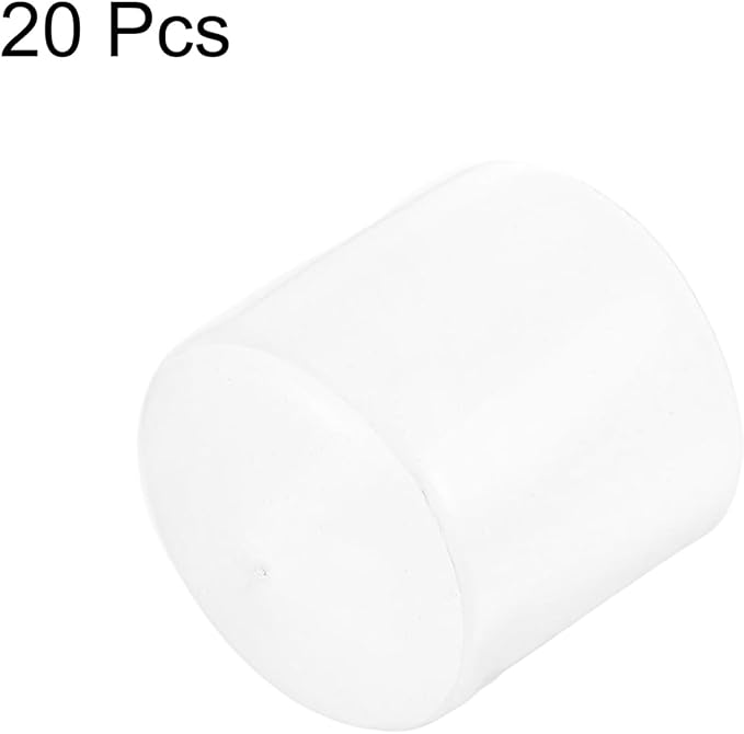 uxcell 20pcs Rubber End Caps 33mm ID Vinyl Round Tube Bolt Cap Cover Thread Protectors Clear
