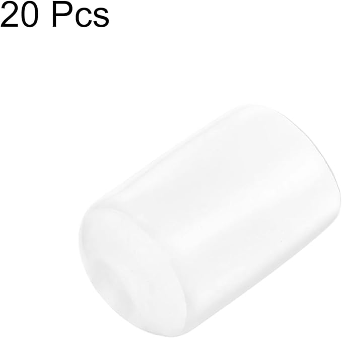 uxcell 20pcs Rubber End Caps Protective Caps 18mm ID Vinyl PVC Round Tube Bolt Cap Cover Screw Thread Protectors, Clear