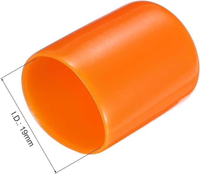 uxcell 20pcs Rubber End Caps 19mm(3/4") ID Vinyl PVC Round Tube Bolt Cap Cover Screw Thread Protectors,Orange