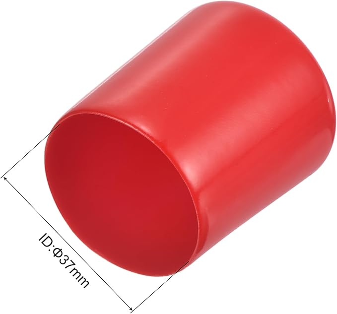 uxcell 20pcs Rubber End Caps 37mm ID Vinyl Round Tube Bolt Cap Cover Thread Protectors Red