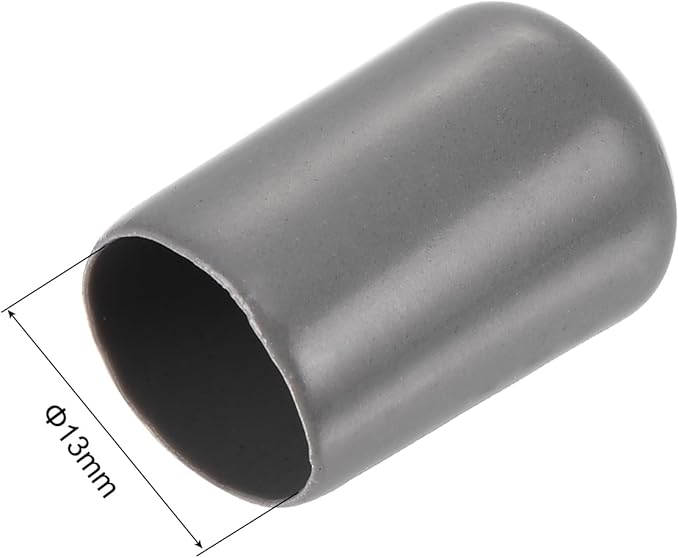 uxcell 20pcs Rubber End Caps 13mm ID Vinyl PVC Round Tube Bolt Cap Cover Screw Thread Protectors Dark Grey
