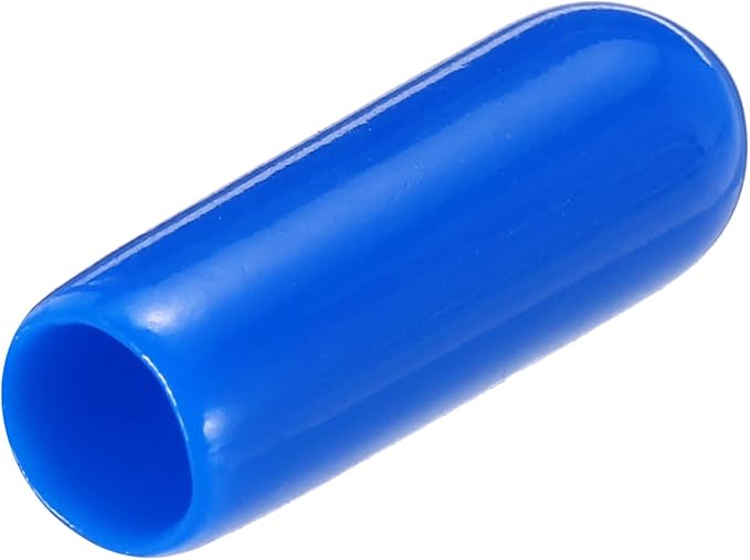 uxcell 20pcs Rubber End Caps 4mm(0.2") ID Vinyl PVC Round Tube Bolt Cap Cover Screw Thread Protectors,Blue
