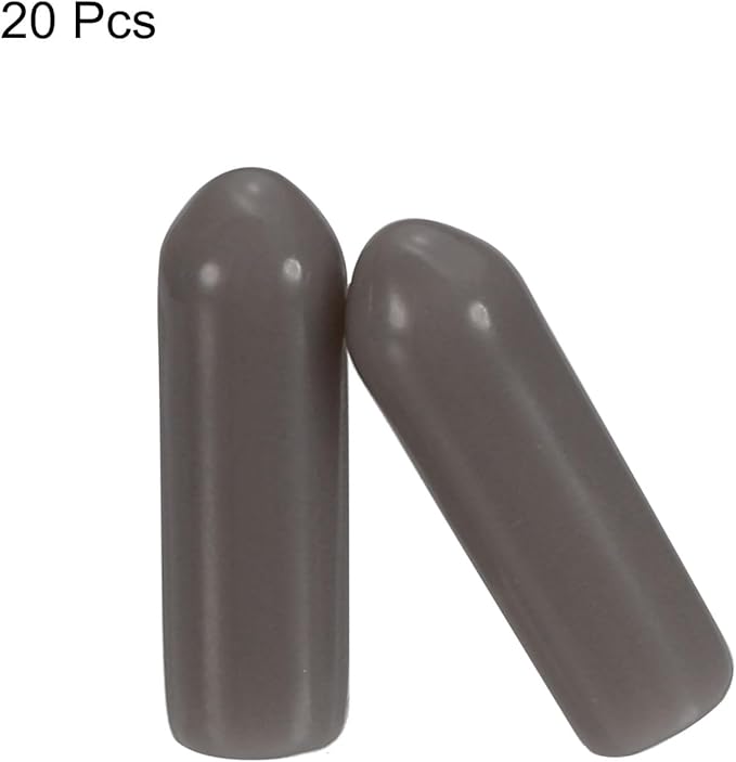 uxcell 20pcs Rubber End Caps 4mm(0.2") ID Vinyl PVC Round Tube Bolt Cap Cover Screw Thread Protectors,Brown