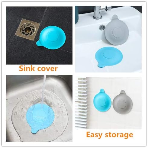 Shower Drain(4 Pack), Bathtub Drain Cover, Sink Tub Drain Stopper, Sink Strainer for Kitchen and Bathroom, Hair Stopper for Bathtub Drain Cover Size from 1.5'' to 4.45''. (Silver-Round Hole)