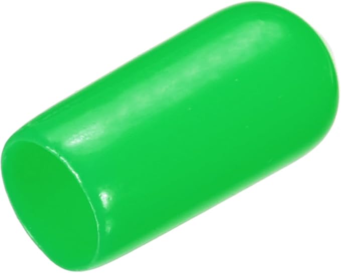 uxcell 20pcs Rubber End Caps 6mm(1/4") ID Vinyl PVC Round Tube Bolt Cap Cover Screw Thread Protectors Green