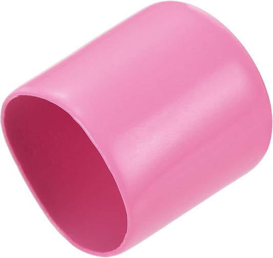 uxcell 20pcs Rubber End Caps 24mm ID Vinyl PVC Round Tube Bolt Cap Cover Screw Thread Protectors Pink