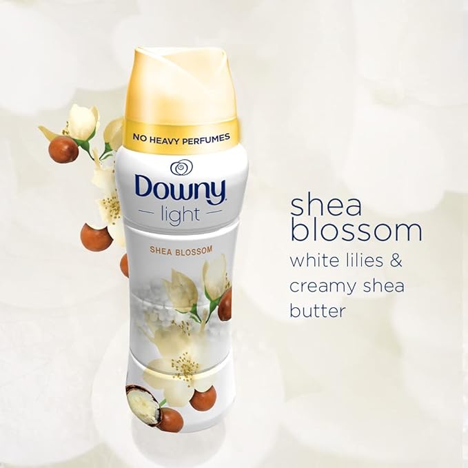 Downy Light Laundry Scent Booster Beads for Washer, Shea Blossom, 26.5 oz, with No Heavy Perfumes