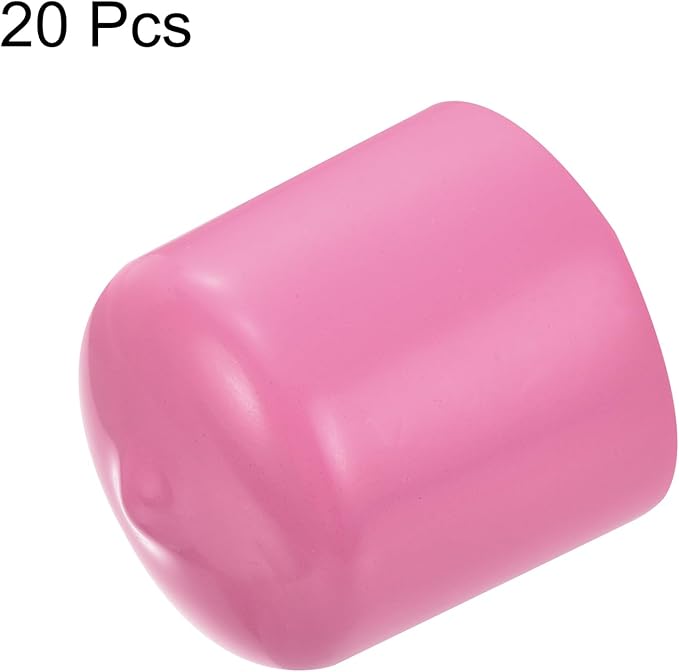 uxcell 20pcs Rubber End Caps 23mm ID Vinyl PVC Round Tube Bolt Cap Cover Screw Thread Protectors Pink