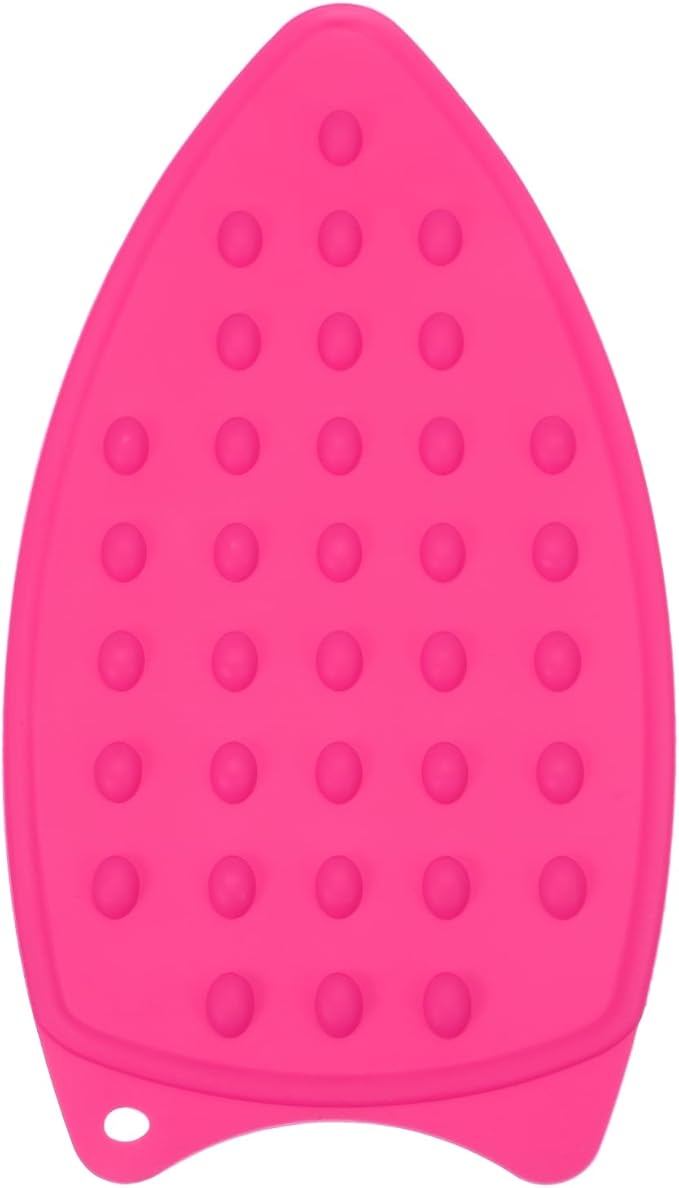 PATIKIL Silicone Iron Rest Pad, Multipurpose Hot Heat Resistant Iron Rest Plate Protective Pad for Ironing Board Hot Resistant Steamer Steam Compact Mat, Rose Red