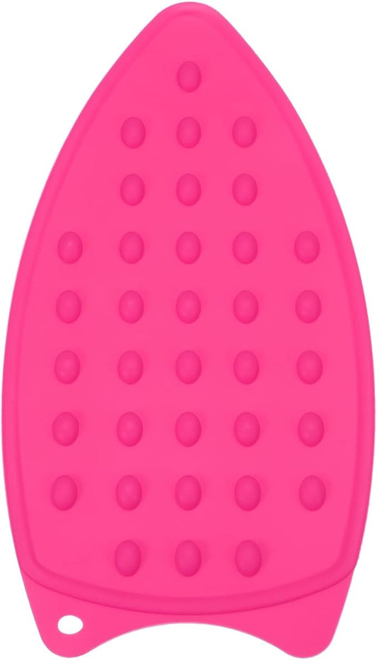 PATIKIL Silicone Iron Rest Pad, Multipurpose Hot Heat Resistant Iron Rest Plate Protective Pad for Ironing Board Hot Resistant Steamer Steam Compact Mat, Rose Red