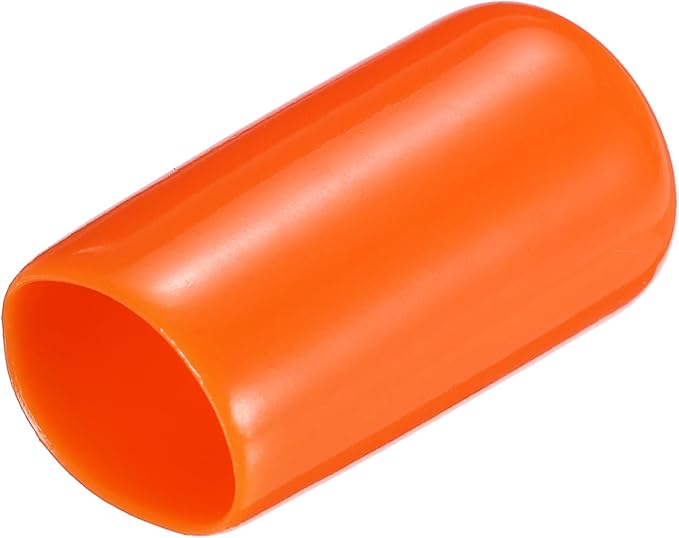uxcell 20pcs Rubber End Caps 10mm(3/8") ID Vinyl PVC Round Tube Bolt Cap Cover Screw Thread Protectors,Orange
