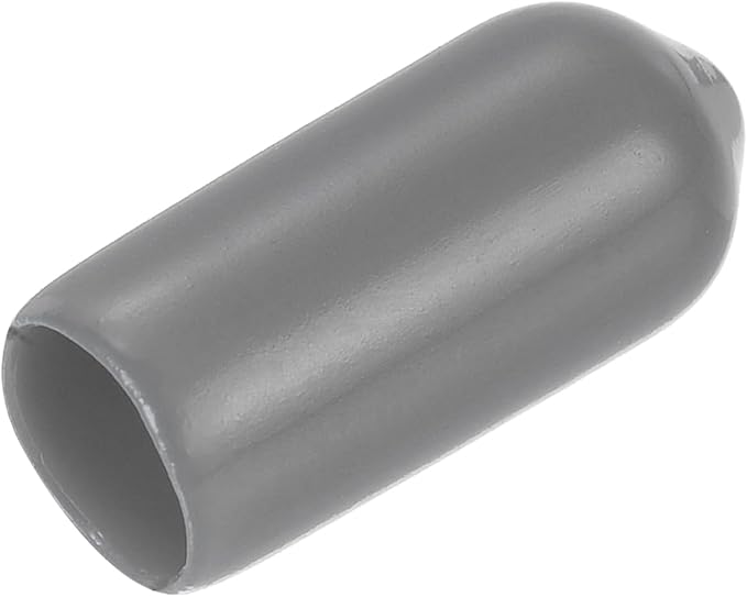 uxcell 20pcs Rubber End Caps 6mm(1/4") ID Vinyl PVC Round Tube Bolt Cap Cover Screw Thread Protectors Dark Grey