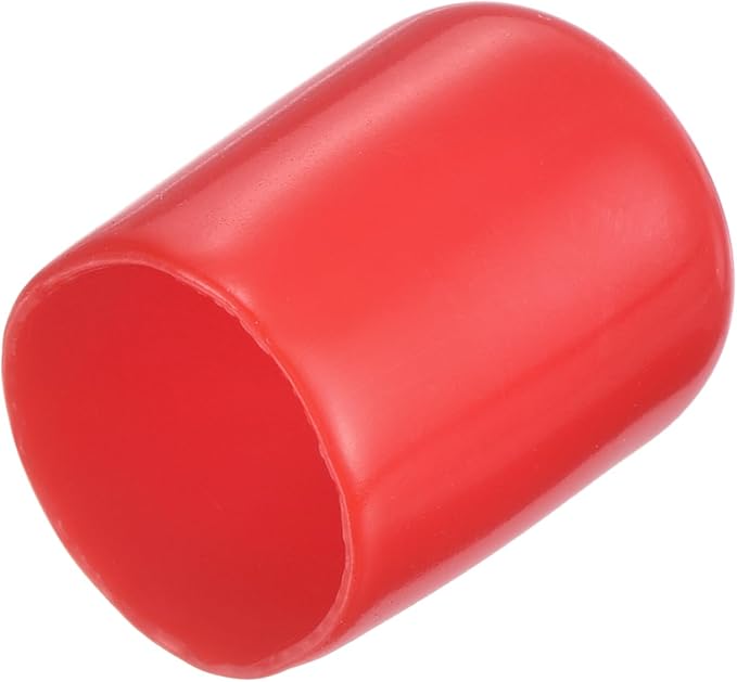 uxcell 20pcs Rubber End Caps 15.5mm ID Vinyl Round Tube Bolt Cap Cover Thread Protectors Red