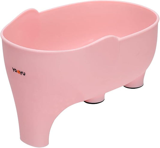 Vegetable Washing Basket with Elephant Drainage for Fruits, Pasta, Noodles - Kitchen (Pink)
