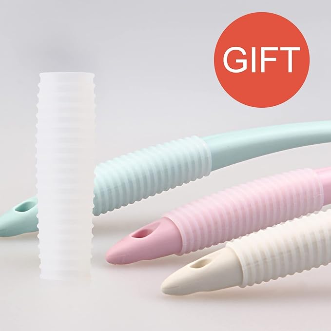 BEDELITE Back Bath Brush Long Handle for Shower of 2 - Soft Shower Brush for Men & Women,Back Brush Scrubber - 16.4" Long Skin Exfoliator for Bath Scrubber Body Brush（2 Pack, Blue & Ivory）