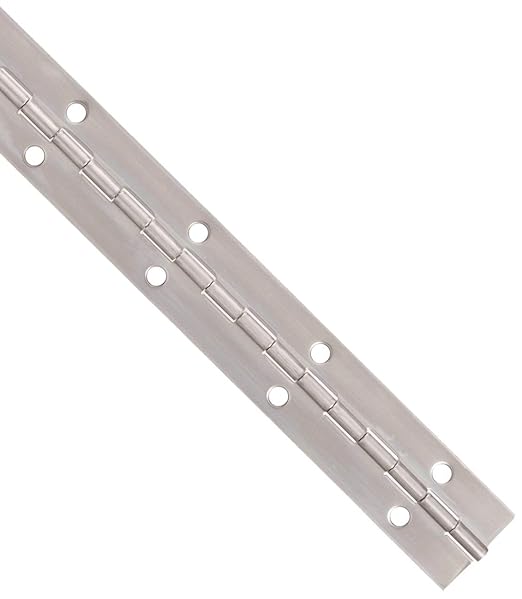 Stainless Steel Continuous Hinge with Hole, Bright Annealed Finish (7 Feet, 1-1/2 Inches)