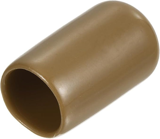 uxcell 20pcs Rubber End Caps 11mm ID Vinyl PVC Round Tube Bolt Cap Cover Screw Thread Protectors Light Brown