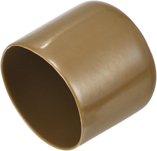 uxcell 20pcs Rubber End Caps 46mm ID Vinyl PVC Round Tube Bolt Cap Cover Screw Thread Protectors Light Brown