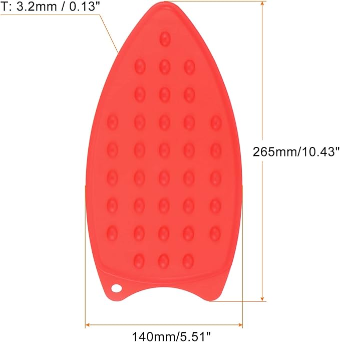 HARFINGTON Silicone Iron Rest Pad, Multipurpose Iron Hot Resistant Mat Iron Rest Plate for Ironing Board Hot Heat Resistant Steam Compact Mat, Red