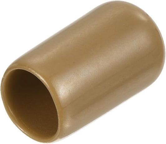 uxcell 20pcs Rubber End Caps 8.5mm ID Vinyl PVC Round Tube Bolt Cap Cover Screw Thread Protectors Light Brown