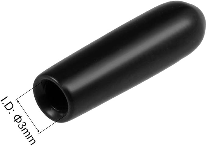 uxcell 20pcs Rubber End Caps 1/8"(3mm) ID Vinyl Round Tube Bolt Cap Cover Thread Protectors Black