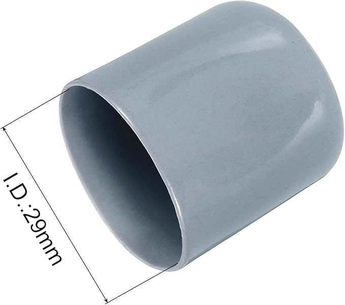 uxcell 20pcs Rubber End Caps 29mm ID Vinyl PVC Round Tube Bolt Cap Cover Screw Thread Protectors Grey