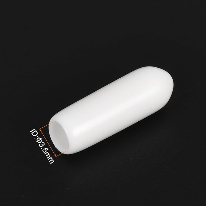 uxcell 20pcs Rubber End Caps 3.5mm ID Vinyl Round End Cap Cover Screw Thread Protectors White