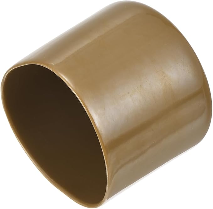 uxcell 20pcs Rubber End Caps 49mm(2") ID Vinyl PVC Round Tube Bolt Cap Cover Screw Thread Protectors Light Brown