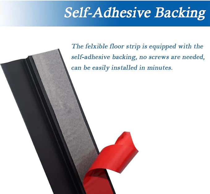 Floor Transition Strip Self Adhesive Carpet & Flooring Transitions Edging Trim Strip PVC Threshold Transitions Suitable for Threshold Height Less Than 3mm (10Ft, Black)