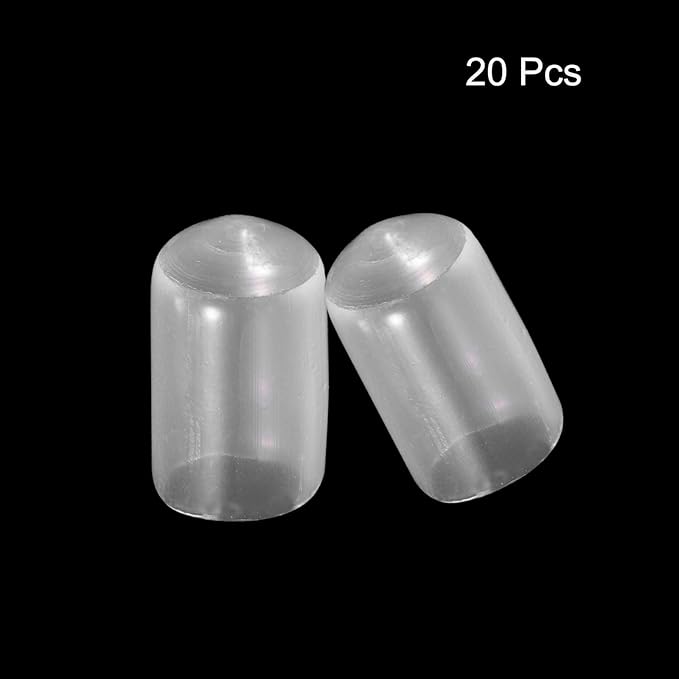 uxcell 20pcs Rubber End Caps 9mm ID Vinyl PVC Round Tube Bolt Cap Cover Screw Thread Protectors Clear