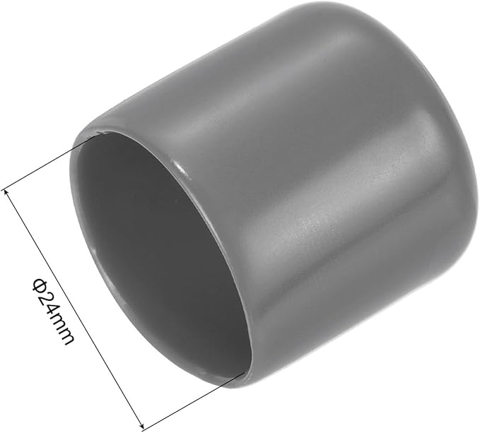 uxcell 20pcs Rubber End Caps 24mm ID Vinyl PVC Round Tube Bolt Cap Cover Screw Thread Protectors Dark Grey