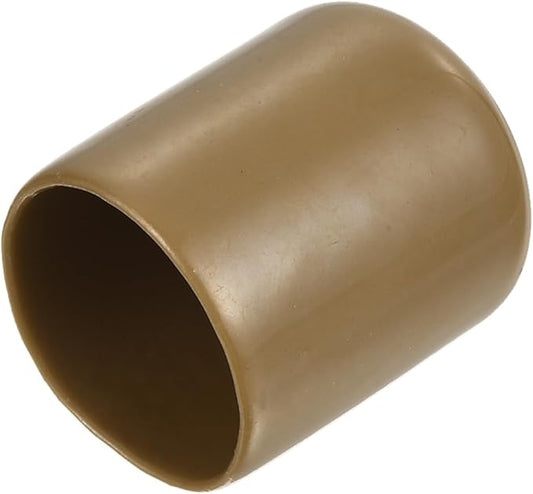 uxcell 20pcs Rubber End Caps 22mm(7/8") ID Vinyl PVC Round Tube Bolt Cap Cover Screw Thread Protectors Light Brown