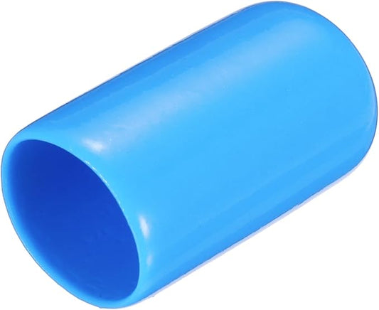 uxcell 20pcs Rubber End Caps 10mm(3/8") ID Vinyl PVC Round Tube Bolt Cap Cover Screw Thread Protectors,Light Blue