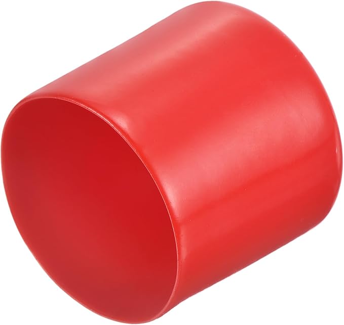 uxcell 20pcs Rubber End Caps 50mm ID Vinyl Round Tube Bolt Cap Cover Thread Protectors Red