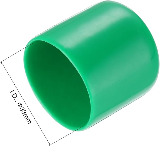 uxcell 20pcs Rubber End Caps 33mm(1 5/16") ID Vinyl PVC Round Tube Bolt Cap Cover Screw Thread Protectors Dark Green