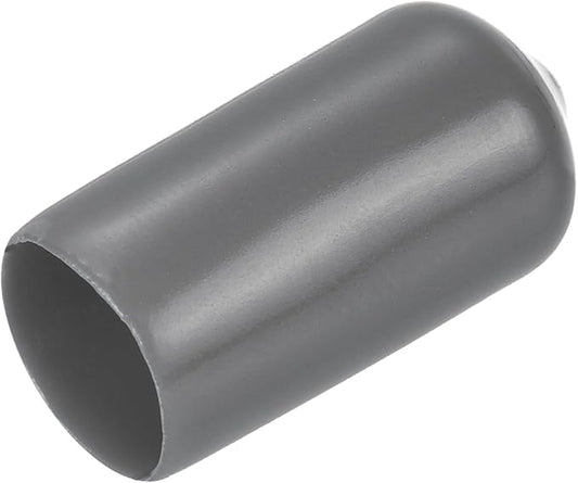uxcell 20pcs Rubber End Caps 10mm(3/8") ID Vinyl PVC Round Tube Bolt Cap Cover Screw Thread Protectors Dark Grey